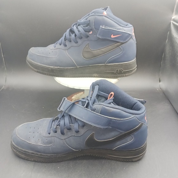 Nike Air Force 1 Obsidian BQ4592-400 Mid Sneakers Navy & Orange Men's Sz 13 FUC - Picture 5 of 13